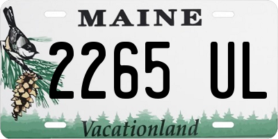 ME license plate 2265UL