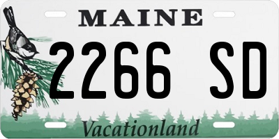 ME license plate 2266SD