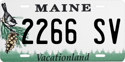 ME license plate 2266SV