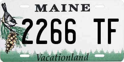ME license plate 2266TF