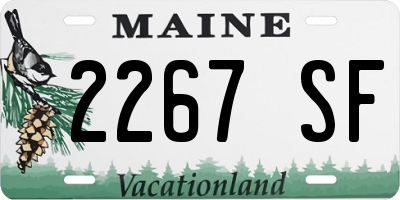 ME license plate 2267SF