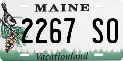 ME license plate 2267SO