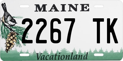 ME license plate 2267TK