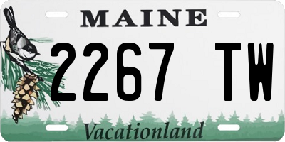 ME license plate 2267TW