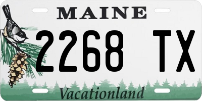 ME license plate 2268TX