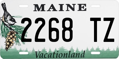 ME license plate 2268TZ
