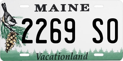 ME license plate 2269SO
