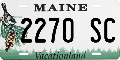 ME license plate 2270SC