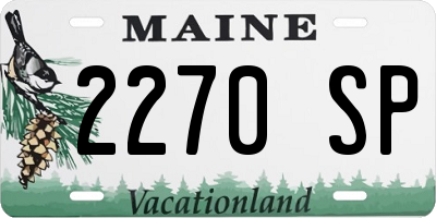 ME license plate 2270SP