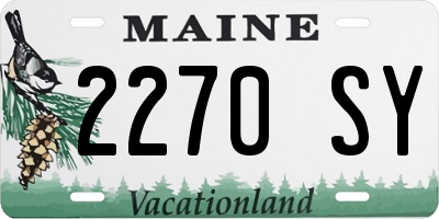 ME license plate 2270SY