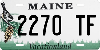 ME license plate 2270TF