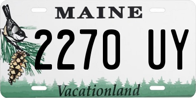 ME license plate 2270UY