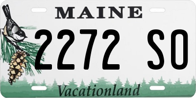 ME license plate 2272SO