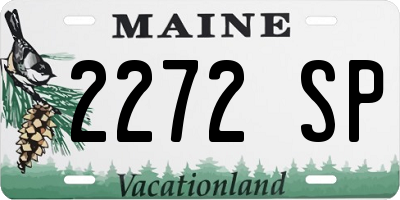ME license plate 2272SP