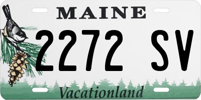 ME license plate 2272SV