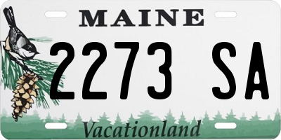 ME license plate 2273SA