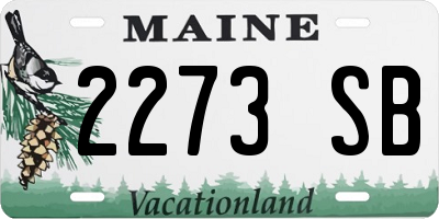 ME license plate 2273SB