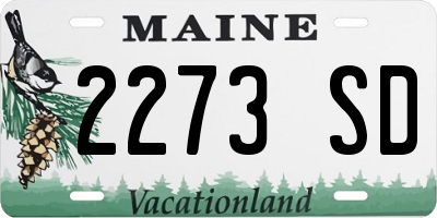 ME license plate 2273SD