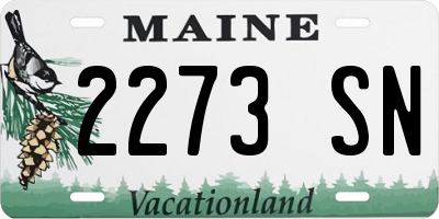 ME license plate 2273SN
