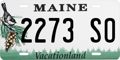 ME license plate 2273SO