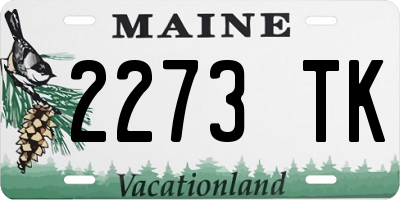 ME license plate 2273TK