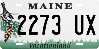 ME license plate 2273UX