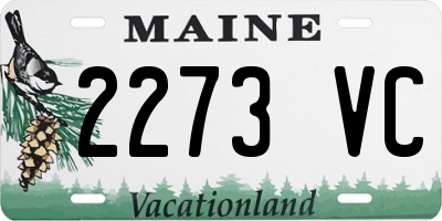 ME license plate 2273VC