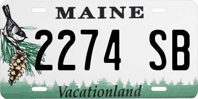 ME license plate 2274SB