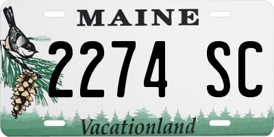 ME license plate 2274SC