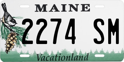 ME license plate 2274SM