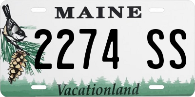 ME license plate 2274SS