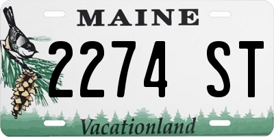 ME license plate 2274ST