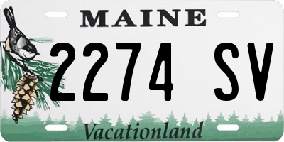 ME license plate 2274SV