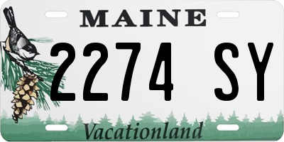 ME license plate 2274SY