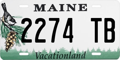 ME license plate 2274TB