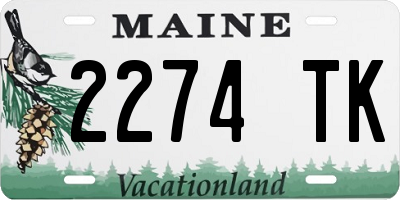 ME license plate 2274TK