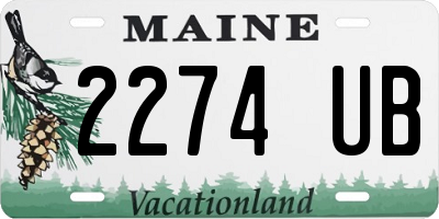 ME license plate 2274UB