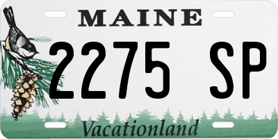 ME license plate 2275SP