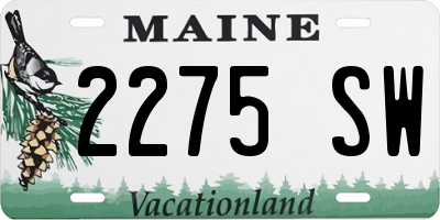 ME license plate 2275SW