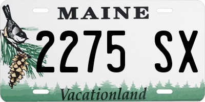ME license plate 2275SX