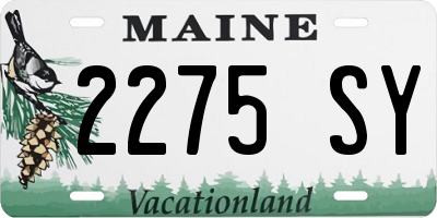 ME license plate 2275SY
