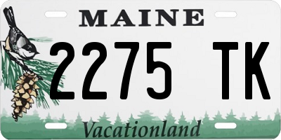 ME license plate 2275TK
