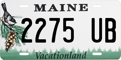 ME license plate 2275UB