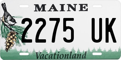 ME license plate 2275UK