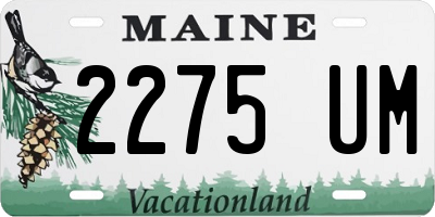 ME license plate 2275UM
