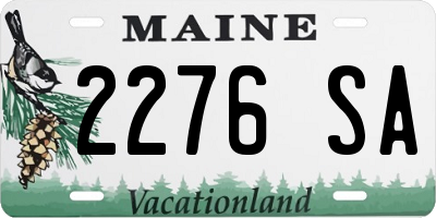 ME license plate 2276SA