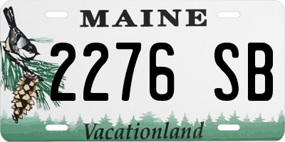 ME license plate 2276SB