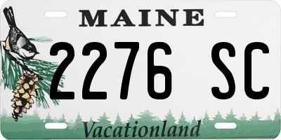 ME license plate 2276SC