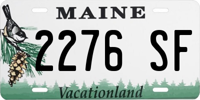 ME license plate 2276SF