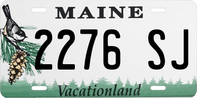 ME license plate 2276SJ